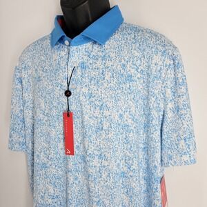 New Redvanly Men's Canon Polo Shirt Size XL Malibu Blue Performance Luxury